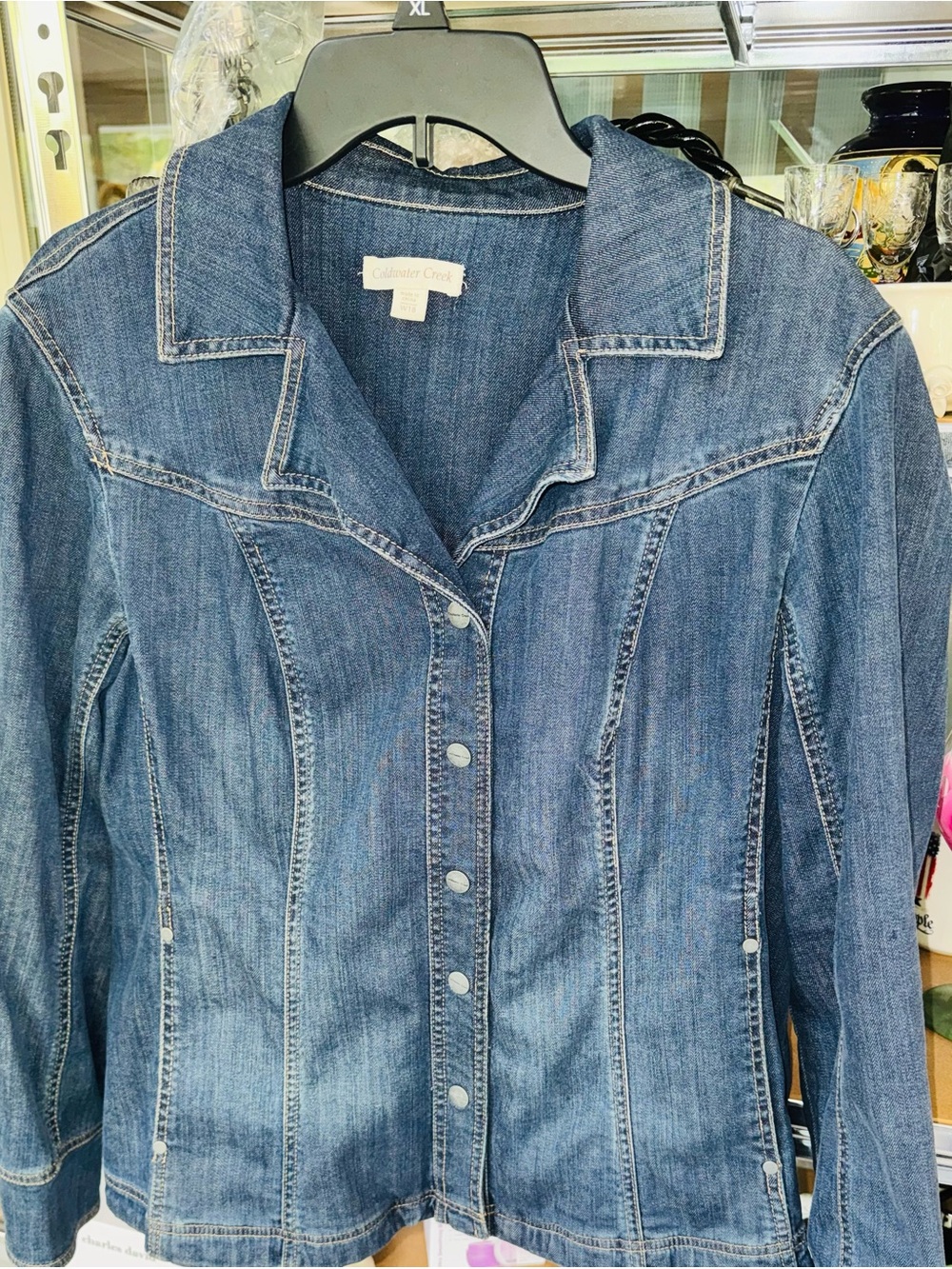 ColdWater Creek Classic Women's Denim Jacket - Blue - Picture 2 of 3